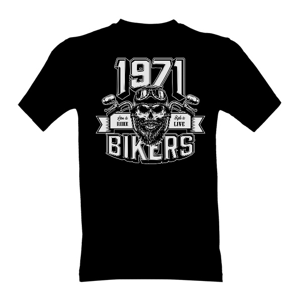 Tričko s potiskem 1971 - Biker