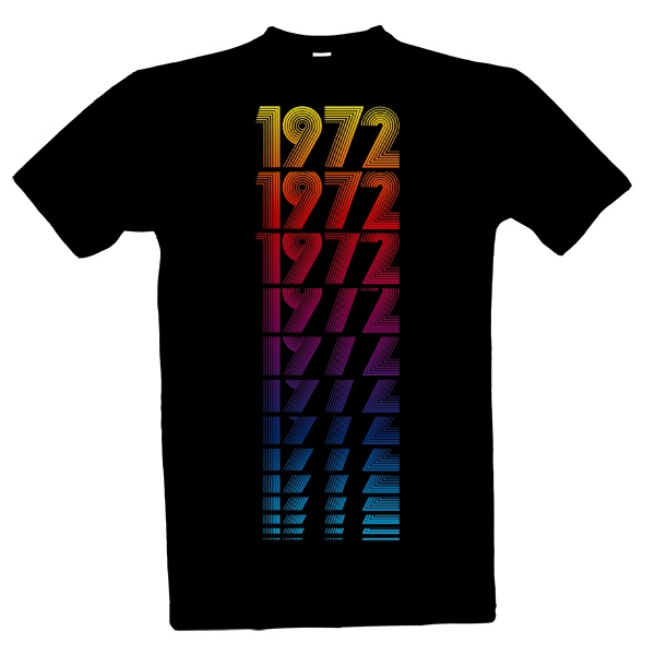 Tričko s potiskem 1972 barevný gradient