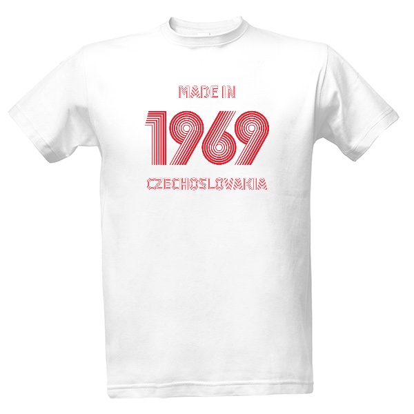 Tričko s potiskem Made in 1969 Czechoslovakia