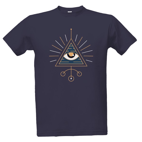 Tričko s potiskem Oko v pyramidě barevné