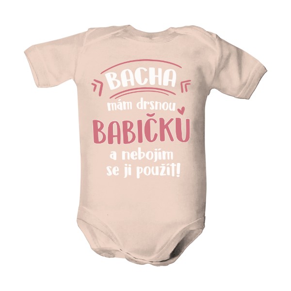 Dětské body  s potiskem Drsná babička - pro holky