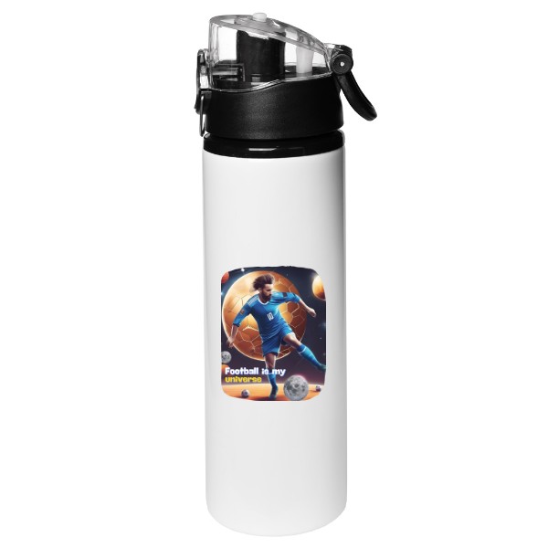 Sportovní kovová láhev  s potiskem Láhev Football is my universe