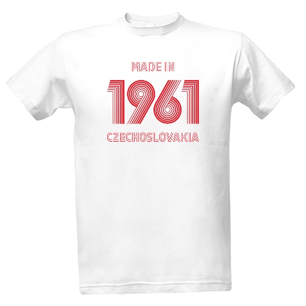 Tričko s potiskem Made in 1961 Czechoslovakia