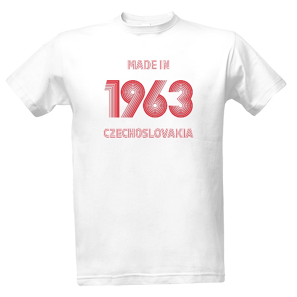 Tričko s potiskem Made in 1963 Czechoslovakia