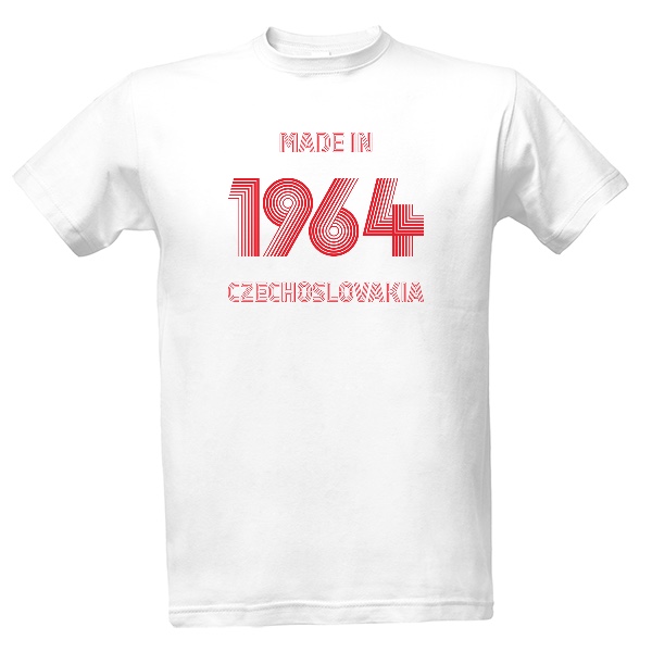 Tričko s potiskem Made in 1964 Czechoslovakia