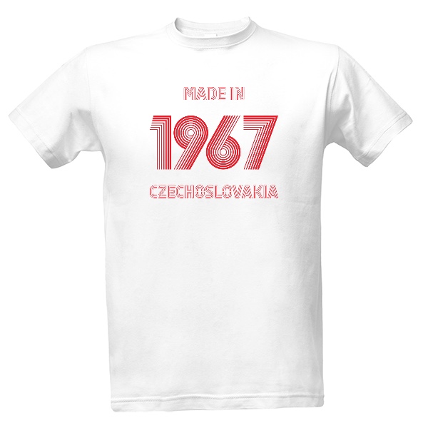 Tričko s potiskem Made in 1967 Czechoslovakia