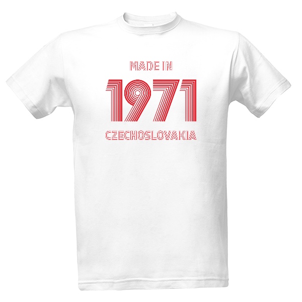 Tričko s potiskem Made in 1971 Czechoslovakia