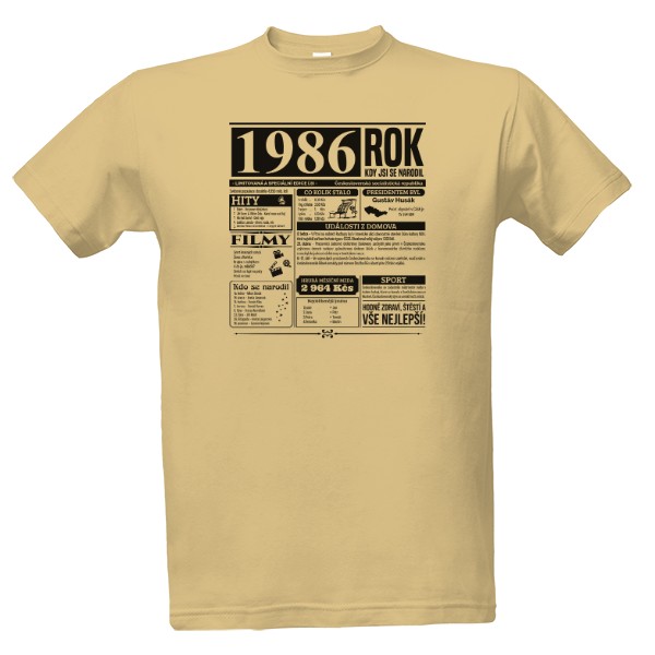Tričko s potiskem Narozeninové noviny 1986