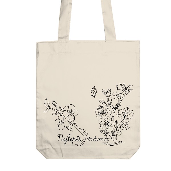 Taška z bio bavlny s potiskem Nejlepší máma